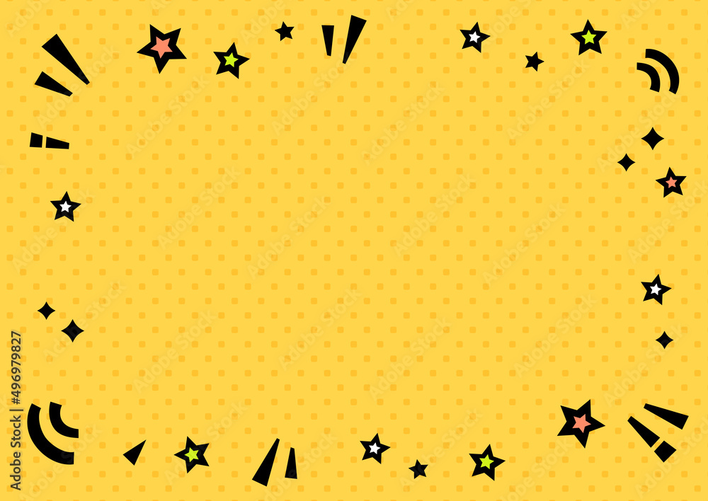 ポップな星やキラキラの背景フレーム 黄色 Stock Vector Adobe Stock