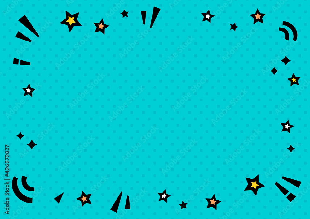 ポップな星やキラキラの背景フレーム 水色 Stock ベクター Adobe Stock