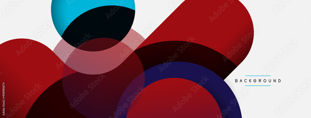 Vector round shapes circles minimal geometric background. Vector illustration for wallpaper banner background or landing page