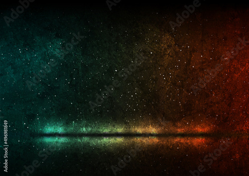 Night starry sky abstract grunge background. Vector galaxy design