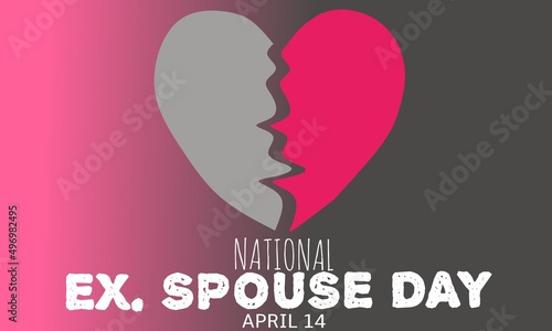 Vector graphic of national ex. Spouse day for national that ex. spouse day celebration. flat design. flyer design. flat illustration. April 14.