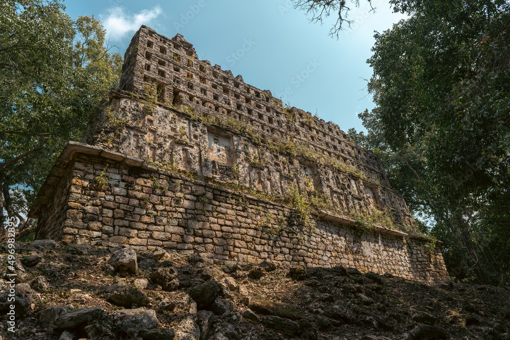 Ancient Mayan Pyramid Ruins in Mexico