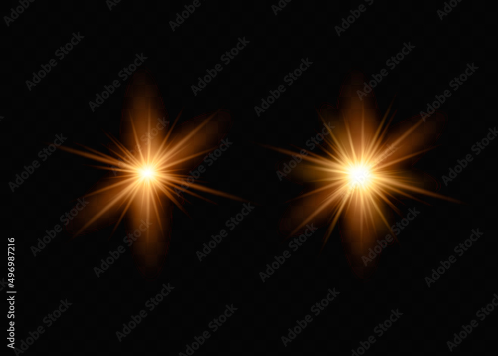 The transparent shining sun, bright flash. Star on transparent background. Sparkling magic dust particles. Bright Star. The transparent shining sun, bright flash. Star on transparent background. Sparkling magic dust particles. Bright Star.