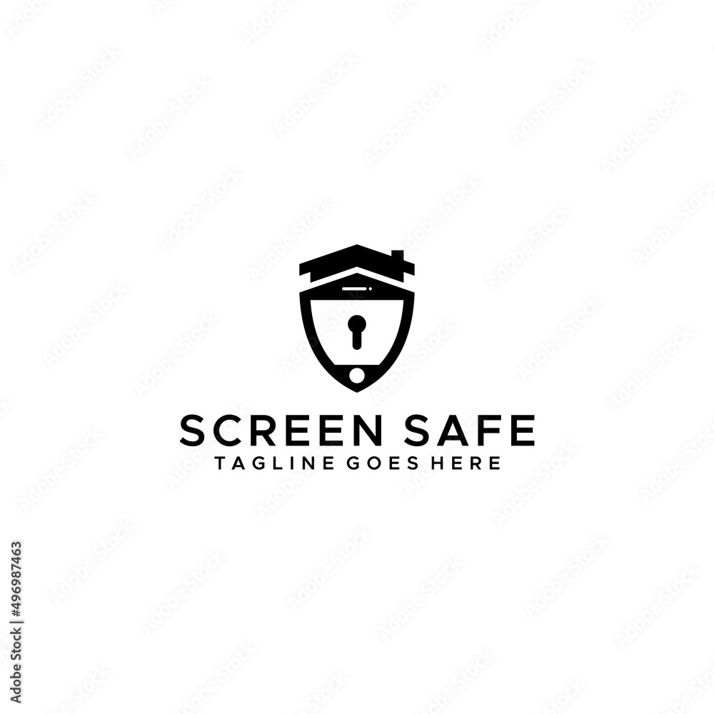 Home Protect logo design template. Vector shield and house logotype illustration. Graphic home security icon label. Modern building alarm symbol. Home Protect logo design template. Vector shield and house logotype illustration. Graphic home security icon label. Modern building alarm symbol.