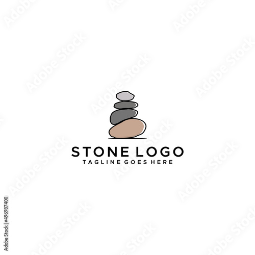 balancing rock zen stone stones logo design