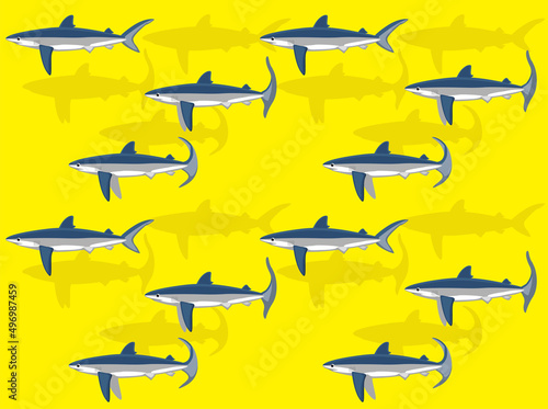 Blue Shark Animation Seamless Wallpaper Background