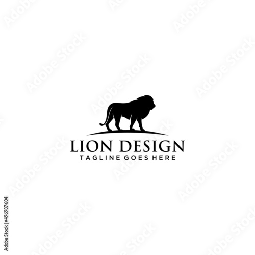 Lion logo vector illustration, emblem design.
