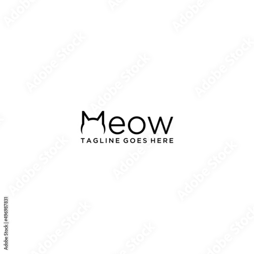 Word mark logo icon formed cat symbol