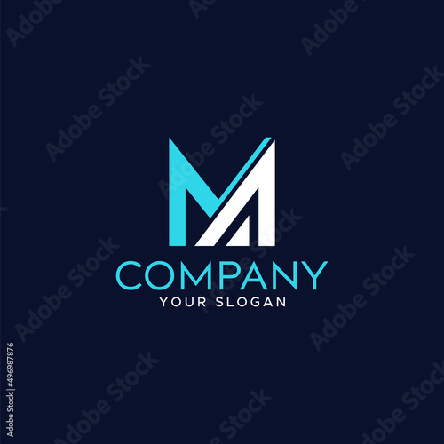 MA or AM. Monogram of Two letters simple, minimal, and elegant MA logo design. abstract MA vector logo monogram template