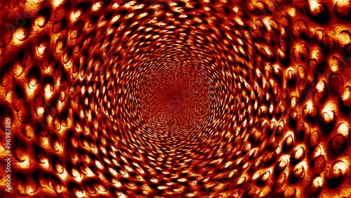 Wallpaper Mural Abstract fantasy science hypnotic nest orange circle technology background glowing spiral neon light nest line rotating inside tunnel, spinning helix, hypnotic spiral spectrum, seamless looping animat Torontodigital.ca