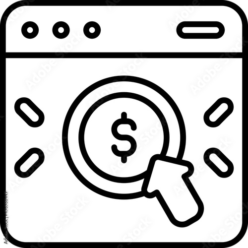 pay per click outline icon