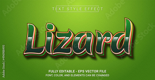 Lizard Text Style Effect. Editable Graphic Text Template.