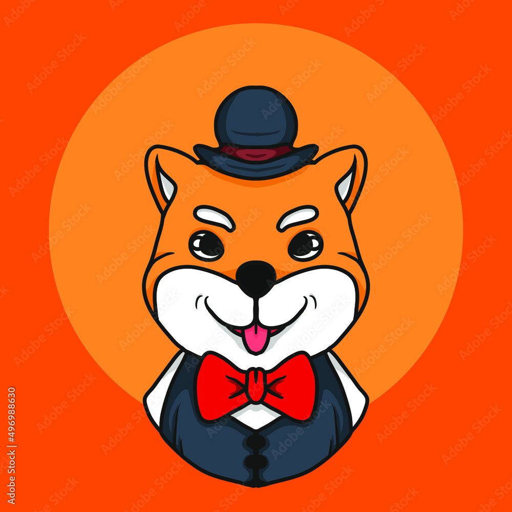 Fototapeta premium Cute Mr Shiba Vector Illustration