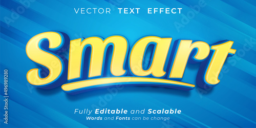 Editable text effect Smart text 3d style concept