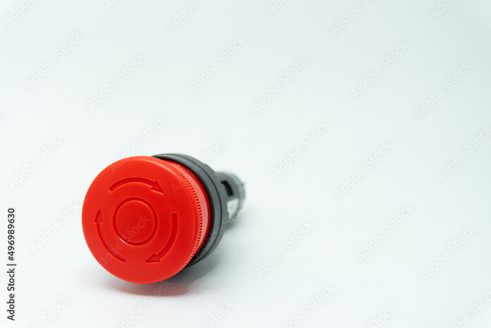 Stop Red Button and the Hand of Worker About to Press it. emergency stop button. Big Red emergency button or stop button for manual pressing. Stop Red Button and the Hand of Worker About to Press it. emergency stop button. Big Red emergency button or stop button for manual pressing.