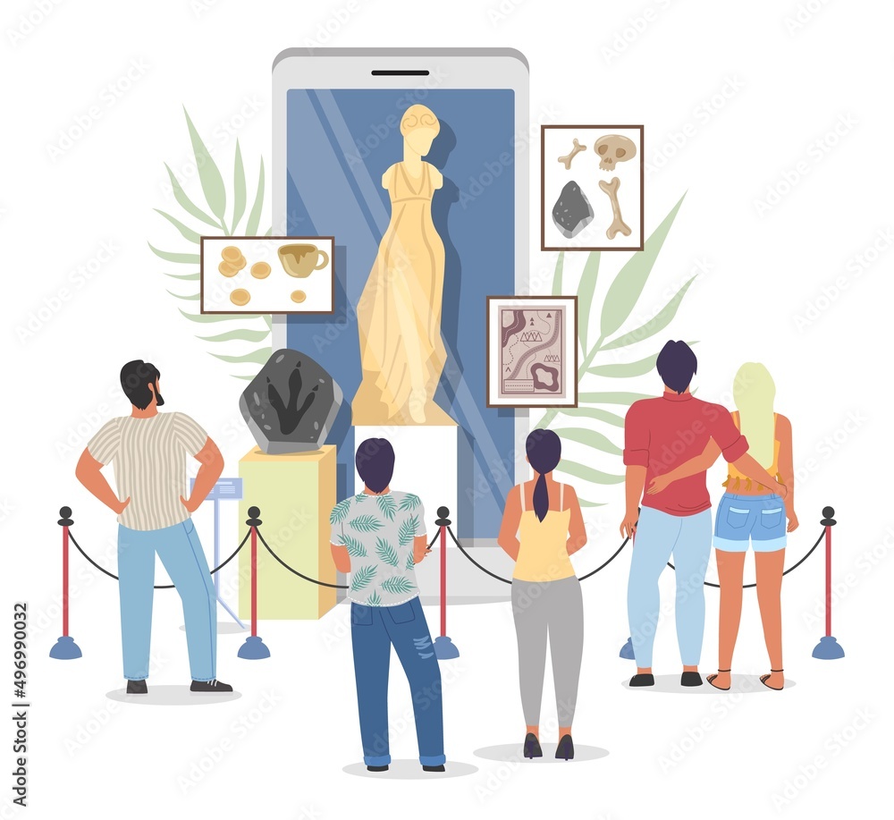 Museum online tour vector virtual gallery concept Museum online tour vector virtual gallery concept