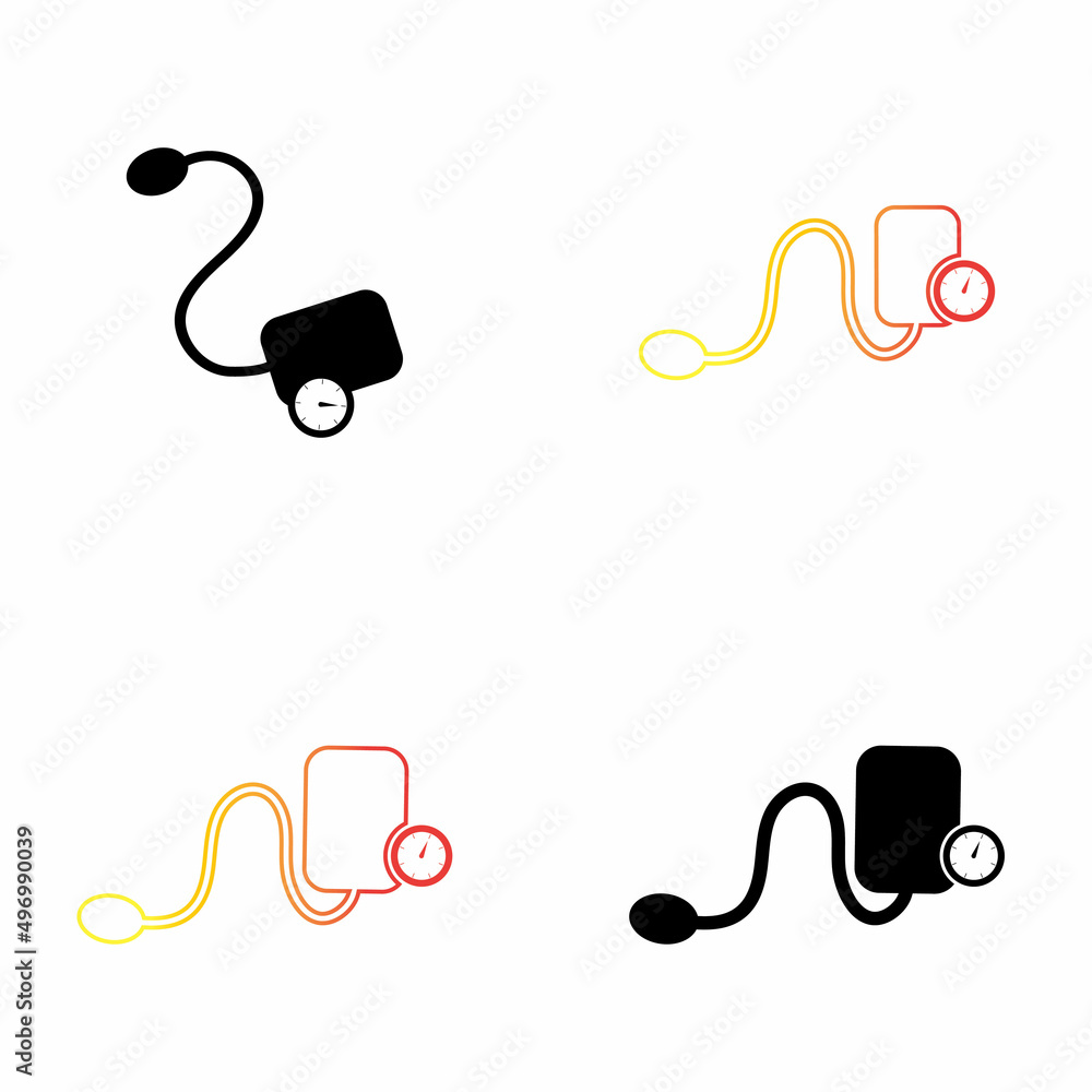 Medical mechanical tonometer set icon vector Medical mechanical tonometer set icon vector