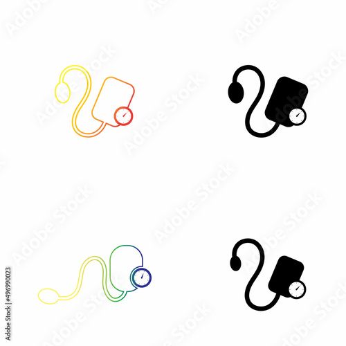 Medical mechanical tonometer set icon vector