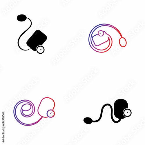 Medical mechanical tonometer set icon vector