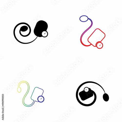 Medical mechanical tonometer set icon vector