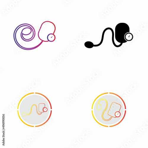 Medical mechanical tonometer set icon vector