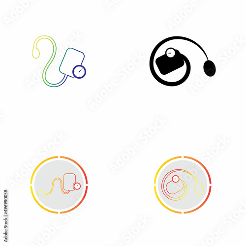 Medical mechanical tonometer set icon vector