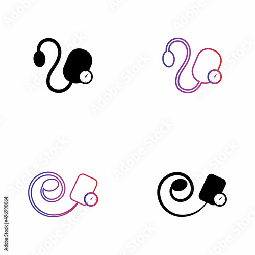 Medical mechanical tonometer set icon vector