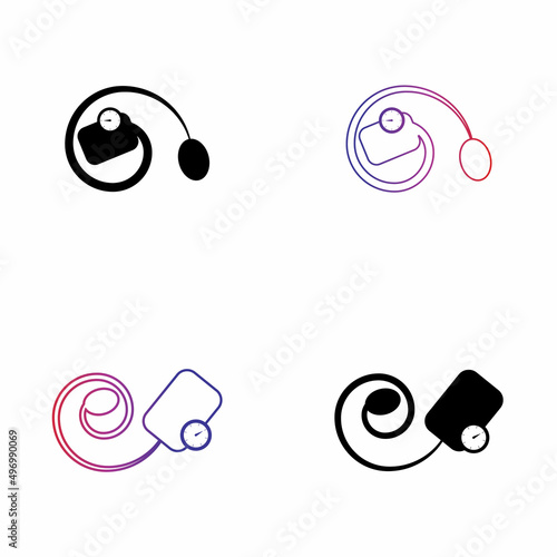 Medical mechanical tonometer set icon vector