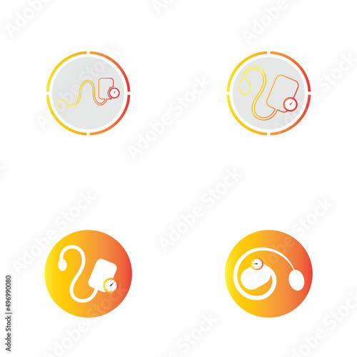 Medical mechanical tonometer set icon vector