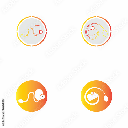 Medical mechanical tonometer set icon vector