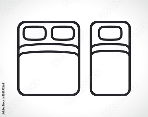 bed or bedroom line icon