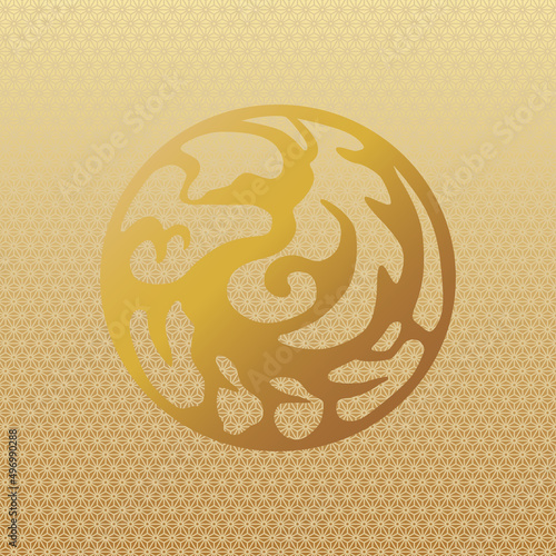 Korean traditional pattern Vector illustration, korean old patterns golden color background. Graphic design elements. Isolated objects, 
oriental vector pattern