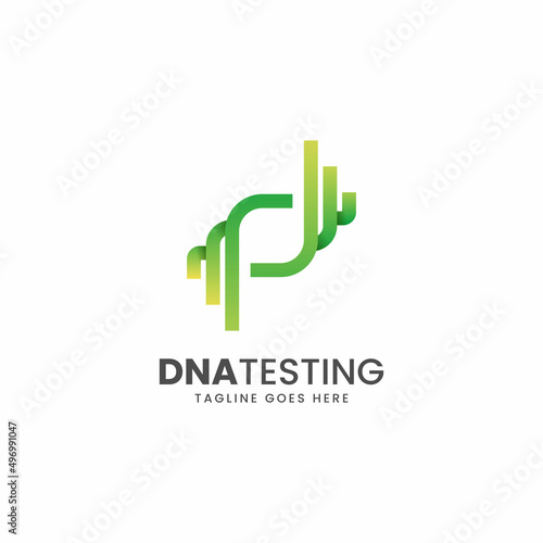 Vector Logo Illustration DNA Testing Gradient Colorful Style.