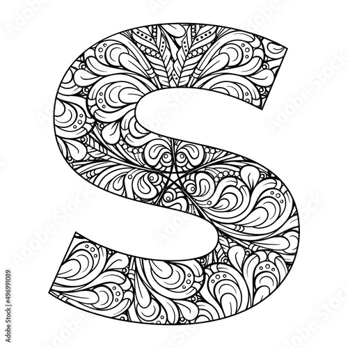 Mandala Alphabet Coloring Page