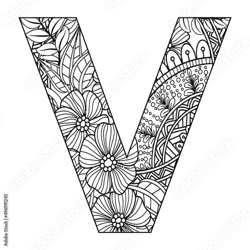 Mandala Alphabet Coloring Page