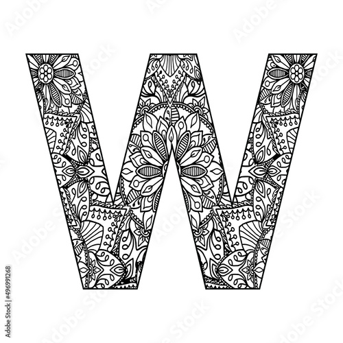 Mandala Alphabet Coloring Page