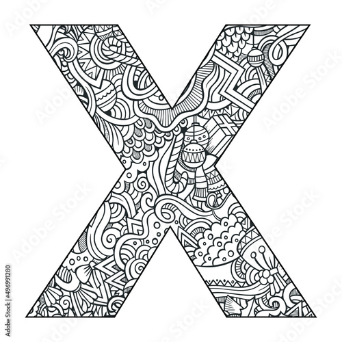 Mandala Alphabet Coloring Page