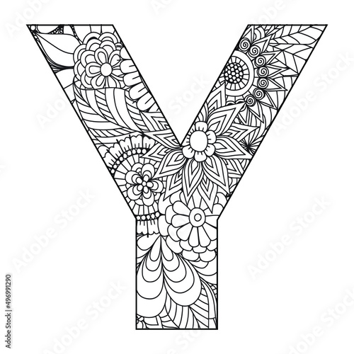 Mandala Alphabet Coloring Page
