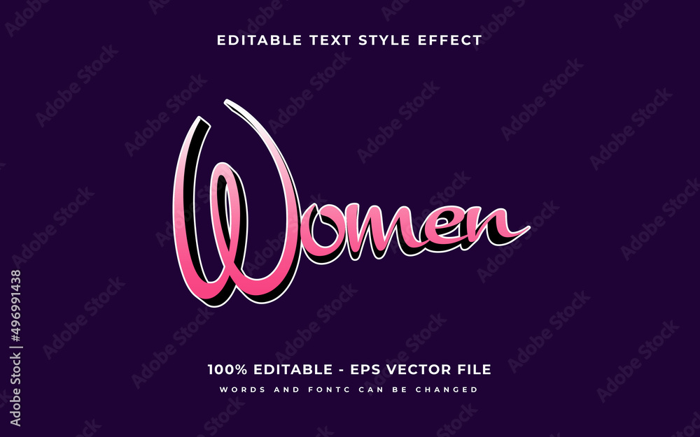 Editable Text Effect, women Text Style Editable Text Effect, women Text Style