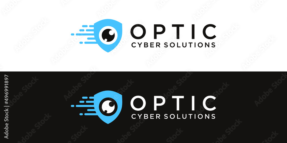Cyber Security optic Logo Vector Icon Illustration