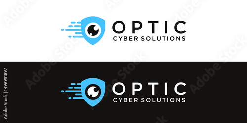 Cyber Security optic Logo Vector Icon Illustration