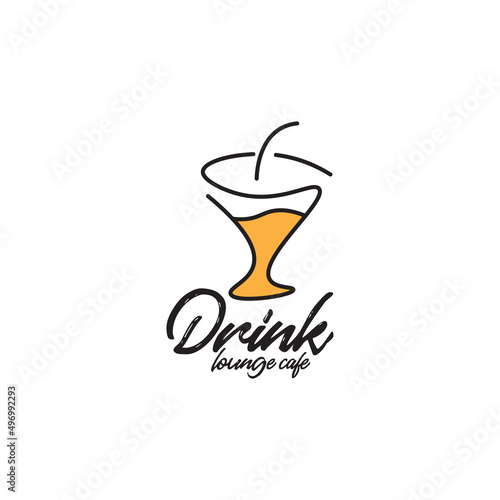 Drink lounge and cafe logo design