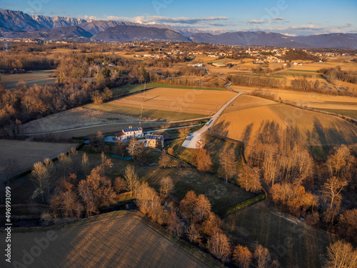 View from above of the ancient Mesolithic site of the Ferrant Mill. Cassacco photo