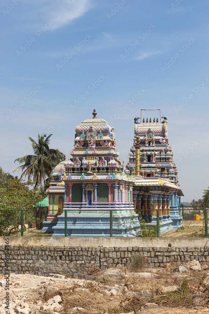 Rear view of Shaaradaambe Temple, Avani, Kolar, Karnataka, India