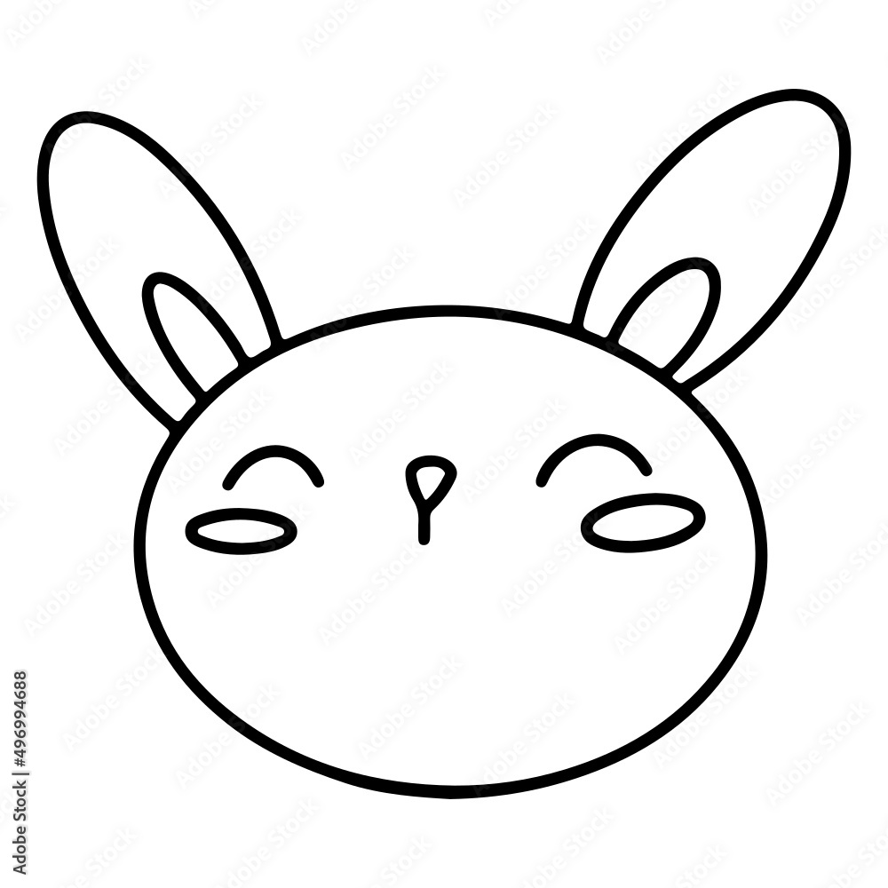 happy rabbit face hand drawing happy rabbit face hand drawing