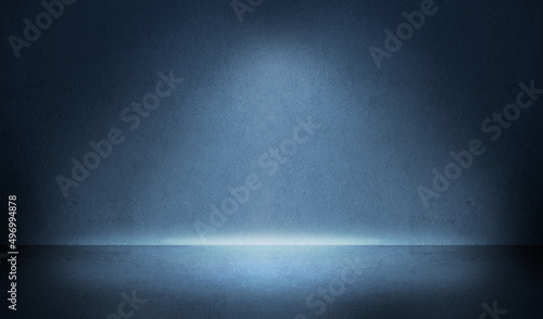 Dark abstract wall and gradient studio room interior texture for display products wall background.
