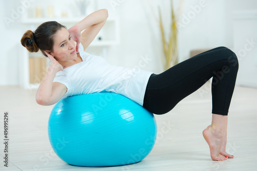 woman and a gym ball