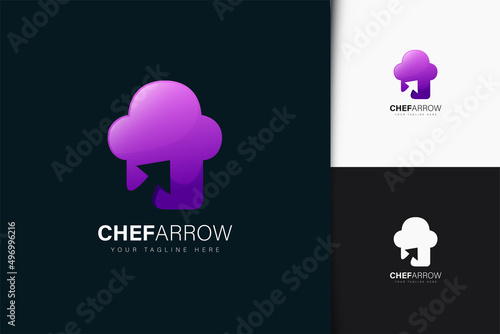Chef arrow logo design with gradient