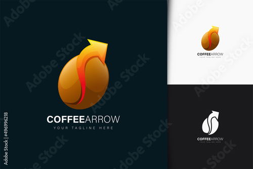 Coffee arrow logo design with gradient