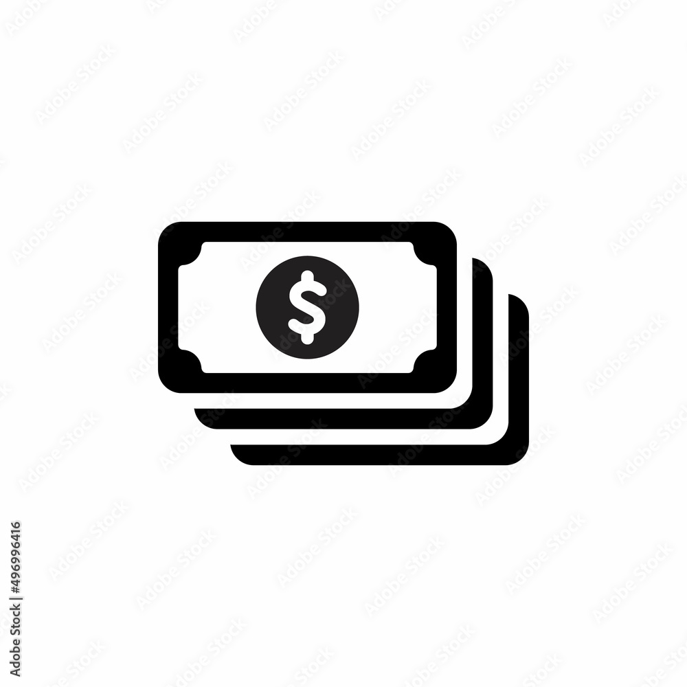 Dollar Banknote Icon Vector. USD Pile Sign Symbol Dollar Banknote Icon Vector. USD Pile Sign Symbol
